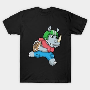 Rhino as Footballer with Football and Helmet T-Shirt